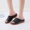 Summer new large size fashion slope heel cool slippers women's hollow flower word cool slippers