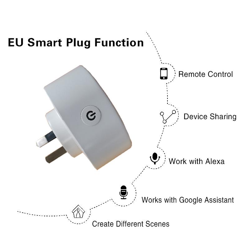 Australian Standard WIFI Smart Socket, 16A 3500W, PC Fireproof Plastic, with Timer & Voice Remote Control