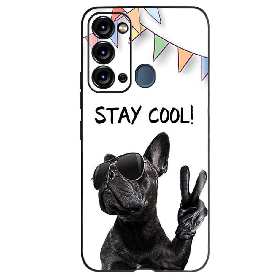 For ITEL Vision 3 Case Fashion Cat Sunflower Phone Cases For Itel S17 S 17 S661W Soft TPU Black Silicone Cover Vision3 Bumper