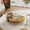 Rotatable Round Plastic Storage Box Multi-layer Sealed Container for Dried Fruit Snacks Dessert Household Use