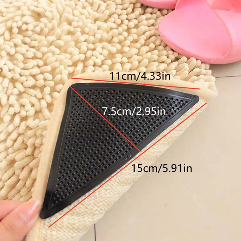 4/8 Bucăți Autocolante Triunghiulare pentru Fixarea Covoarelor Autocolante Antiderapante Potrivite pentru Pardoseală din Gresie Autocolante pentru Covor