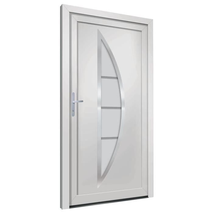 VidaXL Porte d'entrée Blanc 88x200 cm PVC 3187861