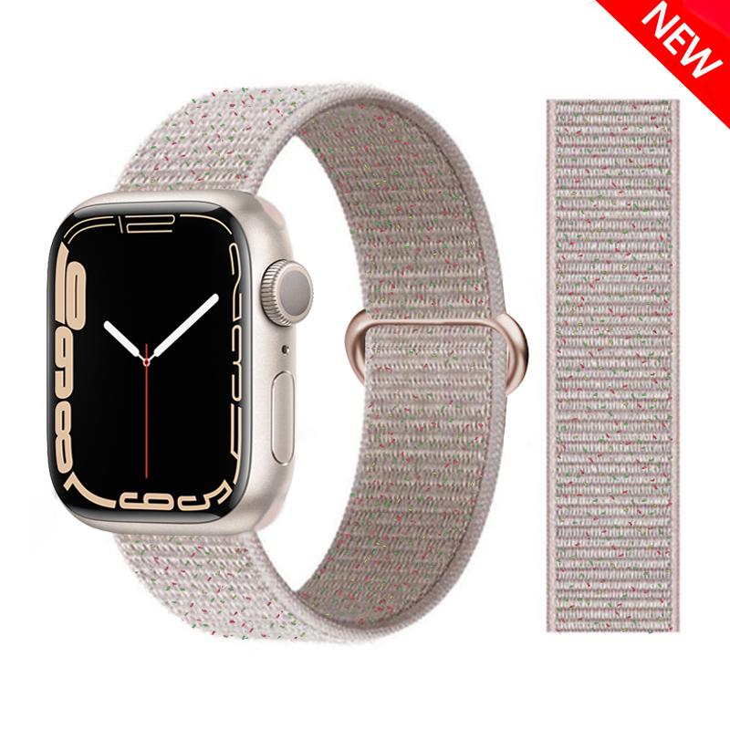 2pcs Straps For Apple Watch Band 44mm 40mm 45mm 46mm 42mm 49mm 41mm Nylon Loop Bracelet iwatch Series 10 9 8 7 6 5 3 se ultra 2