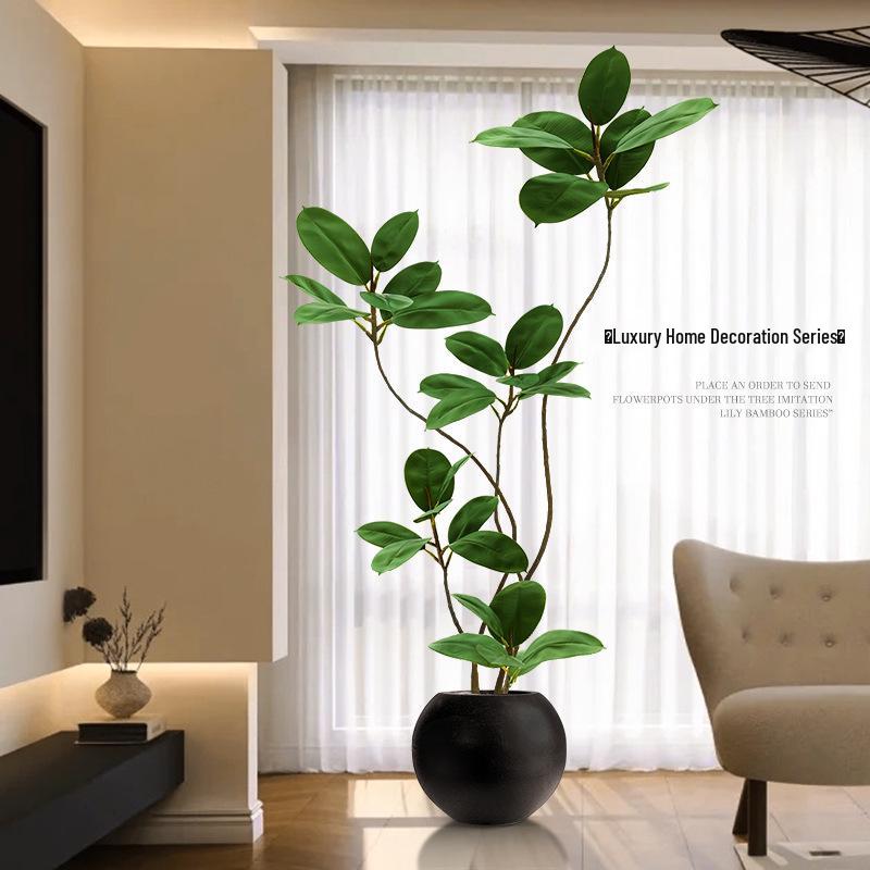Luxurious Large Faux Green Plant Decoration for Indoor Use