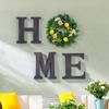 Lemon Home Wooden Door Hanging With Flower Decor For Garden And House Style