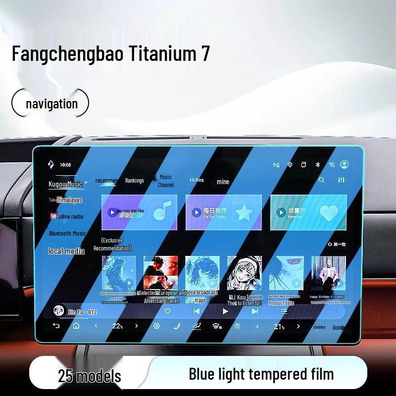Leopard Titanium Central Control Tempered Car Navigation Screen Protector.