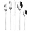5Pcs Dinnerware Set Stainless Steel Tableware Set Knife Fork Spoon Dinner Set Black Gold Cutlery Set Kitchen Service for 6