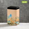 Tin Plate Storage Box Sealed Tea Caddy Small Square Coffee Jar Tea Leaves Container Cans Small Tinplate Spices Storage Boxes