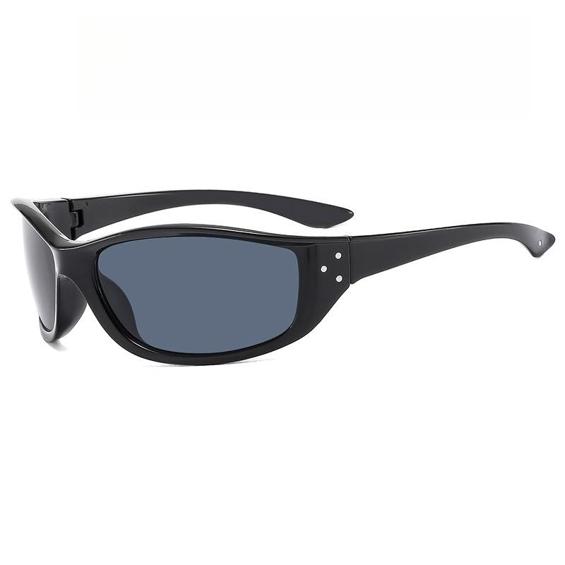 

Black Ladies Y2K Spice Girl Fashion Sunglasses Vintage Rice Nail Casual Suitable for Daily Street Photo Accessories