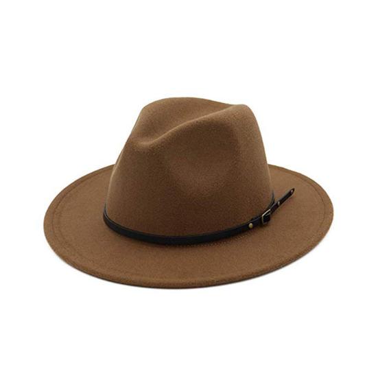 Jazz Cap Wide Brim Breathable Solid Color Fedora Hat Winter Floppy Women Cap Streetwear