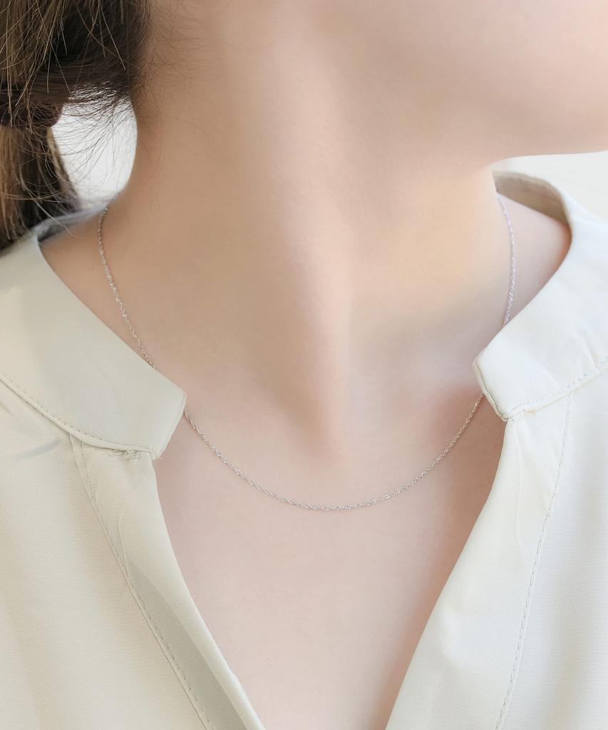 K10 White Gold 40cm Screw Chain Necklace L&CO 63-8113