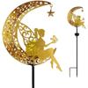 Solar Moon Flower Fairy Light, garden decoration wrought iron beautiful fairy ground light, wireless LED waterproof light from dusk to dawn. 1 piece