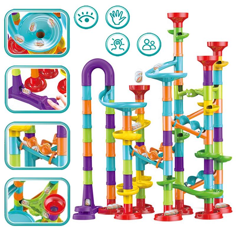 Versatile Interlocking Slide Blocks: 3D Marble Run Ejection Pipe Maze Toys