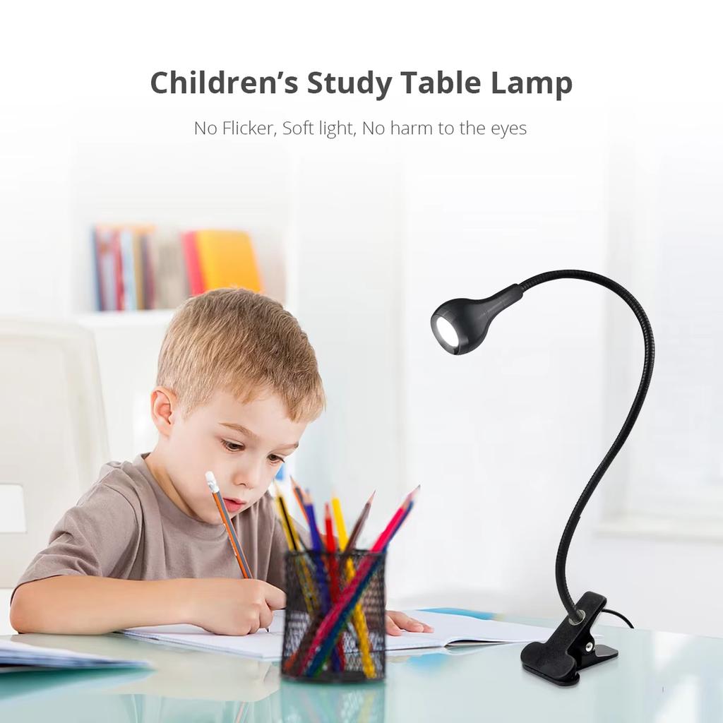 LED Reading Light with Clamp 360° Flexible Adjustable Desk Lamp Gooseneck Book Lamp Eye Protection Reading Book Night Lights