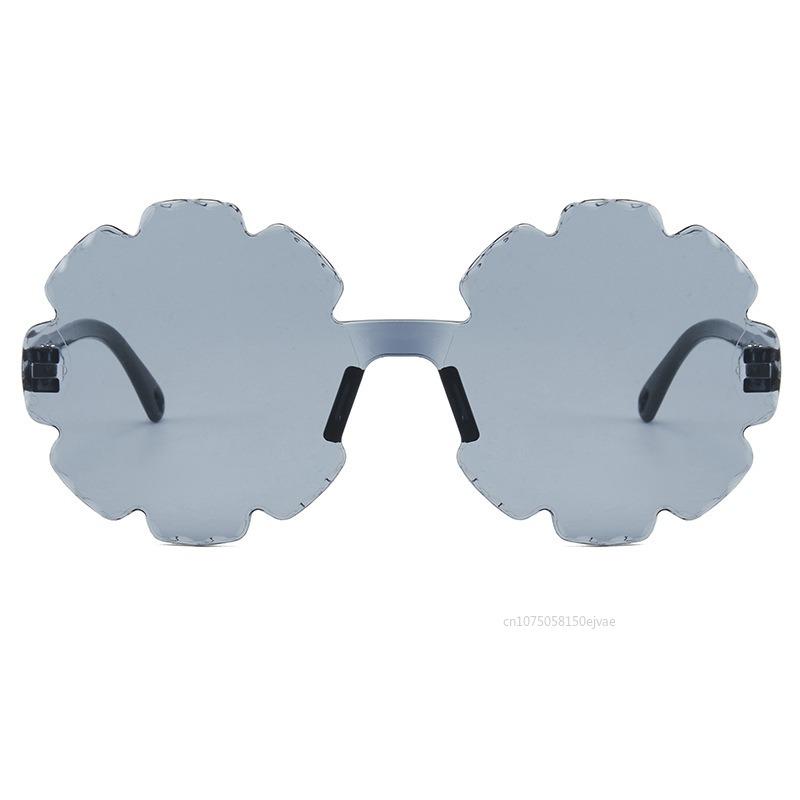 Luxury Round Children'S Sunglasses Rimless Shades Sun Glasses For Boys Girls Vintage Flower Shape Sun Glasses Eyewear Uv400