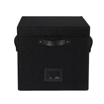 Record Album Case Organizes 120Vinyls Secure Bottom Design Easy Carry Handle Storage Box Adjustable Divider Design