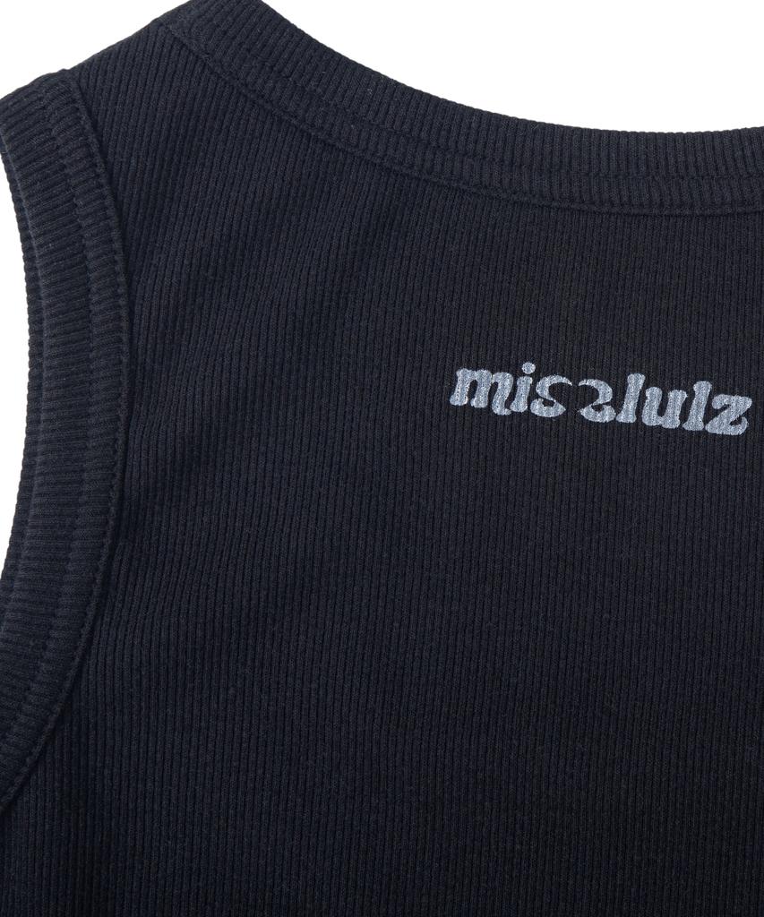 MISSLULZ Lace Tail Sleeveless Black Charcoal