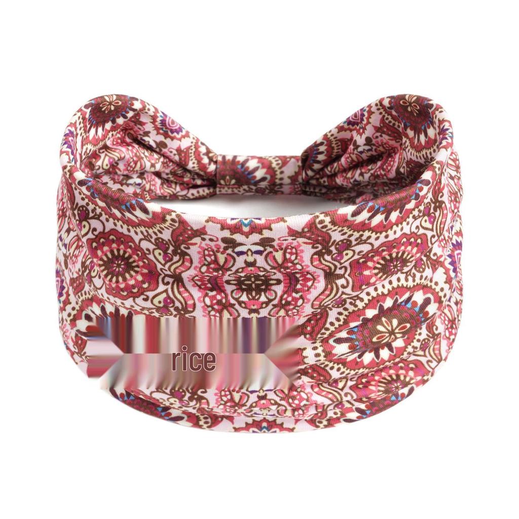 Bohemian Retro Print Yoga Headband: Wide African-Inspired Headscarf for Women