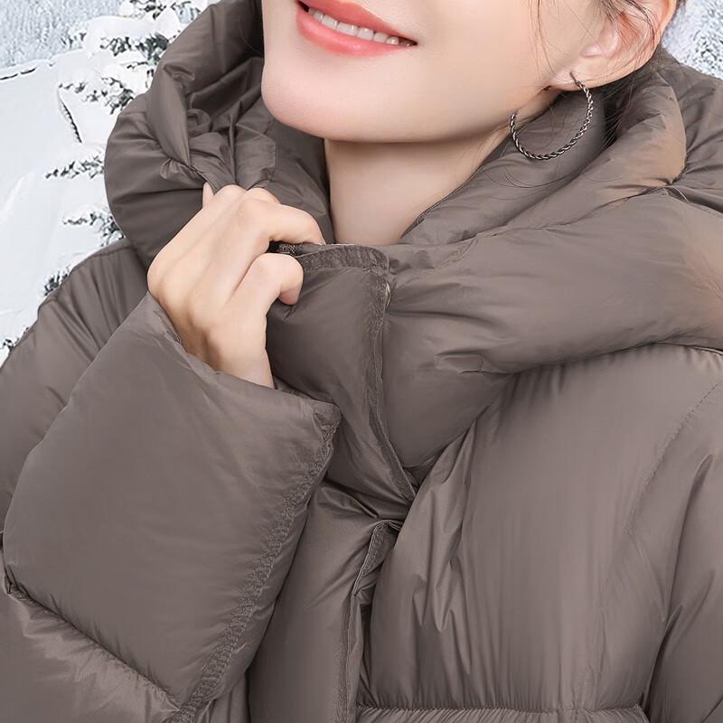 Sibaishe Damen Celebrity Style Kapuzen 90% Entendaunen Pufferjacke