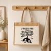 Sac Cabas Jute avec Poche J’peux pas je préfère les Orques J'peux pas minimaliste | Toile de Jute et Coton 21 L Fond Plat Anses 65