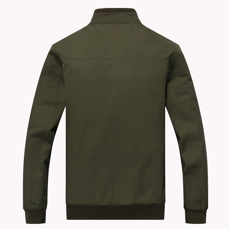 Giacca da Uomo Primavera e Autunno Colletto alla Coreana Tooling Sottile Monocolore Giacca Taglia Grande Casual Abbigliamento da Uomo