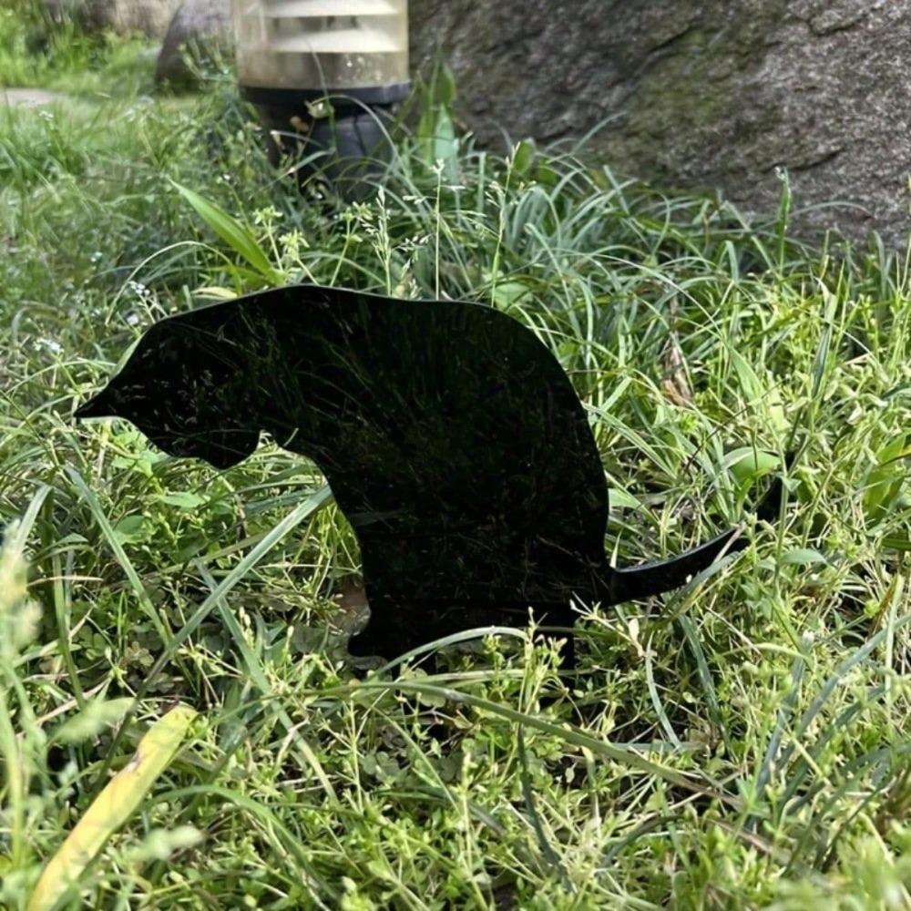 Metal Black Cat Garden Sculpture Outdoor Yard Statue Cut-Out Design Gothic Home Decor Gift for Cat Lovers