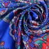 [BYSIFA] Ladies Silk Scarf Shawl Spring Autumn Women Large Square Scarves New Accessories Blue Silk Head Scarf Cape 110*110cm