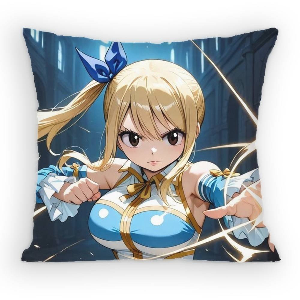 FAIRY TAIL Lucy Pillow Case Sofa Living Room Bedroom Headboard Backrest Cushion Square Cushion Nap Time