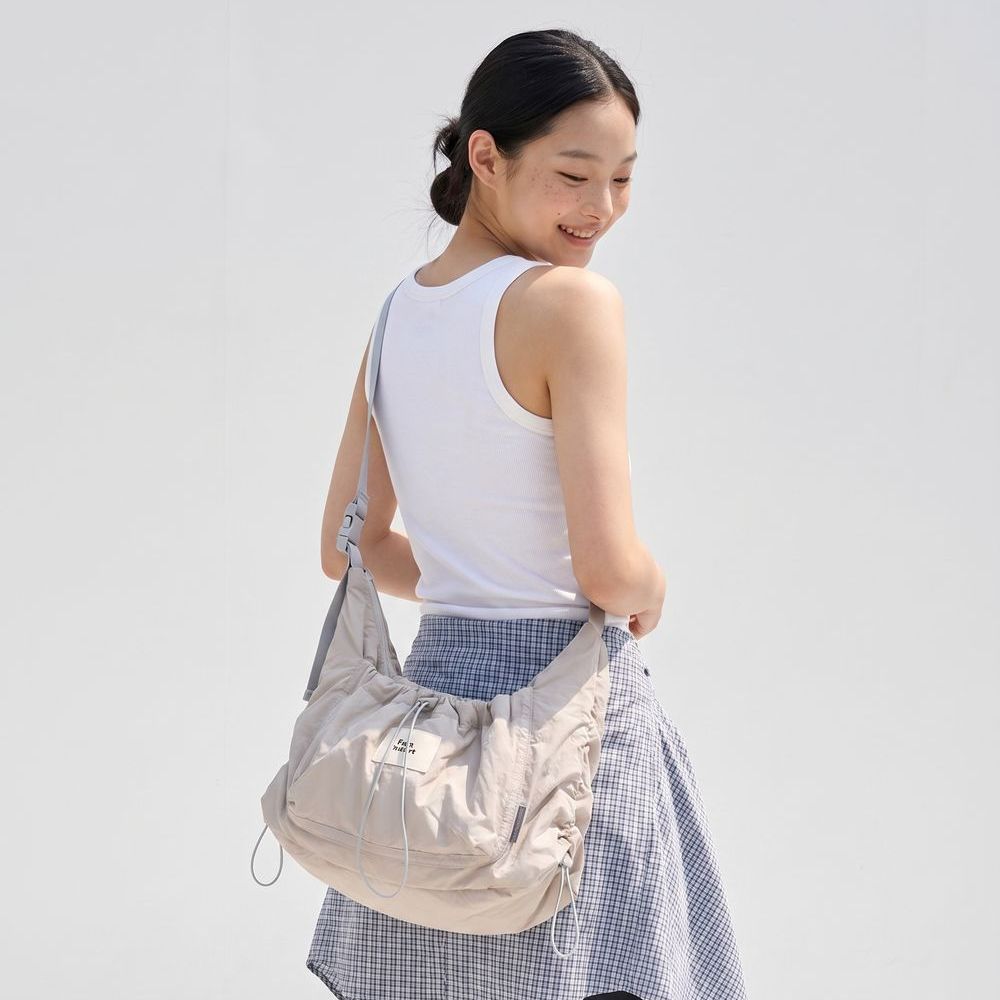 Fluit Studio Nylon Buckle Point Shirred String Crossbody Bag