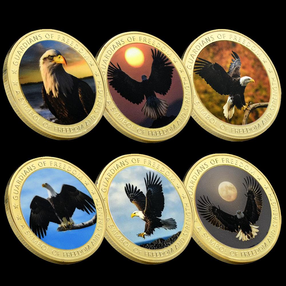 Famous auspicious bird of rare animals in the United States, bald eagle metal commemorative coin, commemorative medal