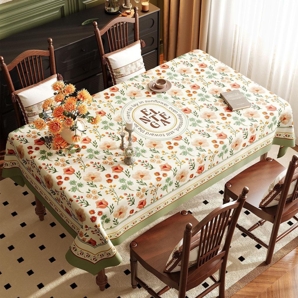 Vintage Tablecloths  Wash-Free, Waterproof, and Grease-Resistant Dining Tablecloths  Light Luxury Fabric Coffee Table Cloths