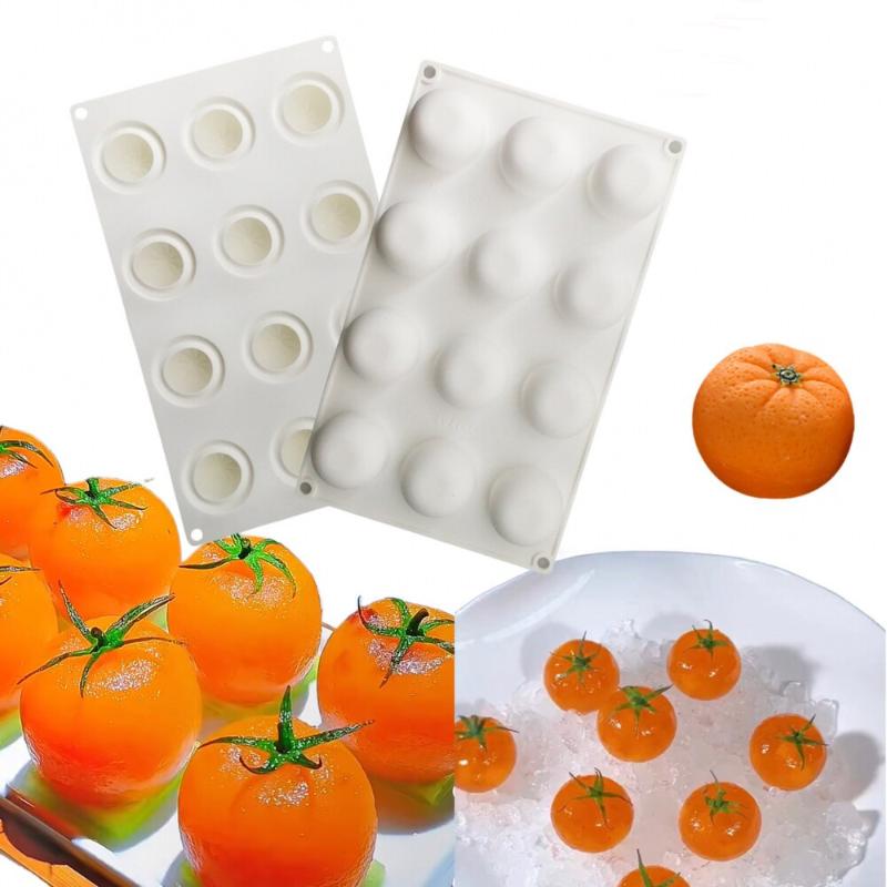 Durable Silicone Orange Fruit Mold Cake and Jelly Pan with Multiple Cavities Reusable Mould for Baking Treats in Any Kitchen