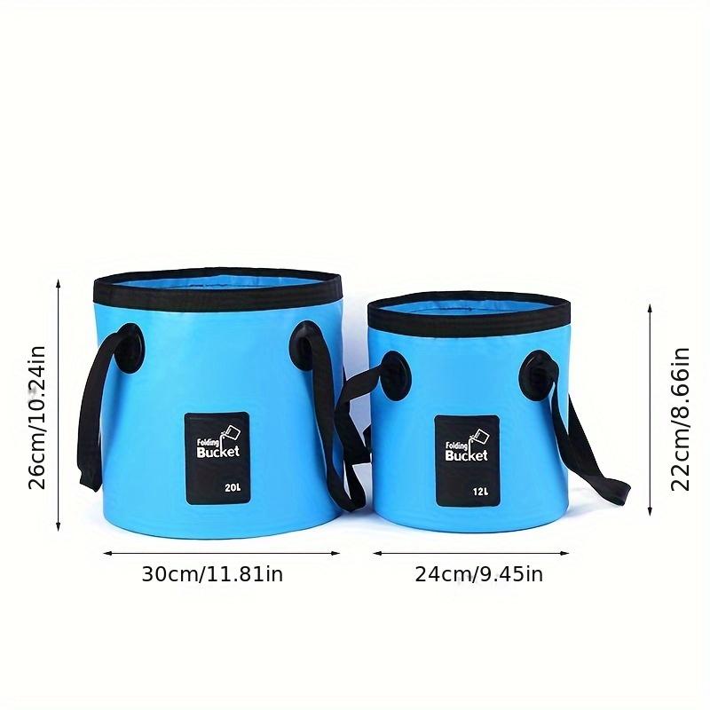 2pcs Collapsible Bucket Camping Water Storage Container Portable Folding Wash Basin For Traveling Hiking Fishing Boating Garden