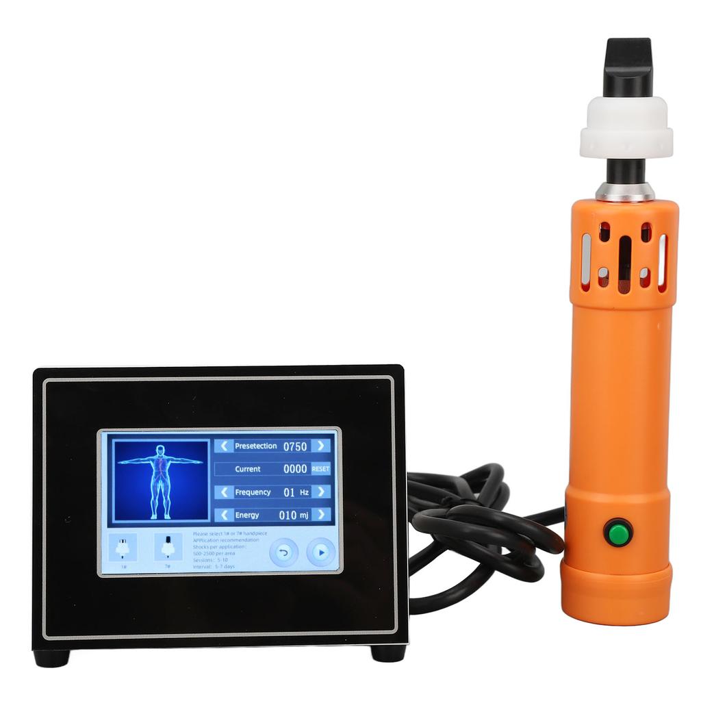 Extracorporeal Shockwave Therapy Machine Soreness Relief ED Treatment Shockwave Machine 100‑240V Orange EU Plug