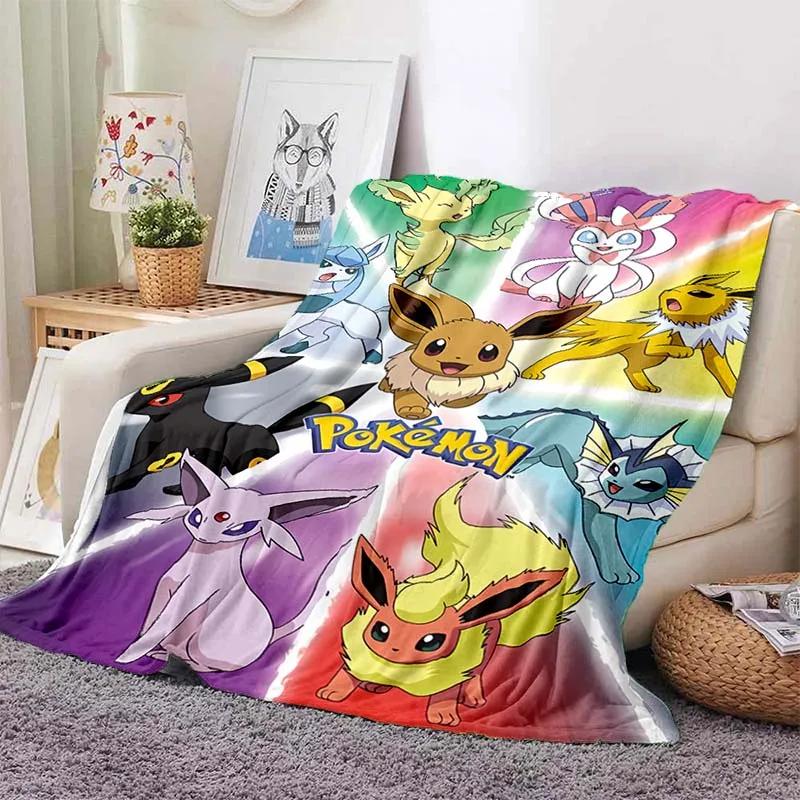 Мультяшное Теплое Мягкое Покемон Иви Плед Пушистый Диванный Плед Плюшевое Покрывало Зимнее Всесезонное Плед для Дивана Кровати 30x40in