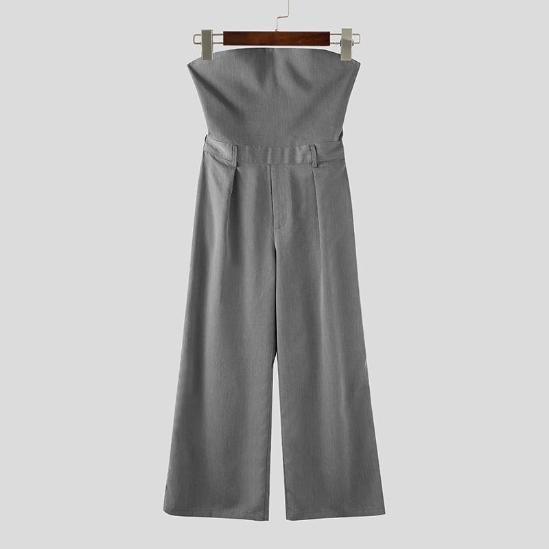 

INCERUN Men Zip-up High Waist Tube Design Casual Long Loose Pants Trousers 5XL