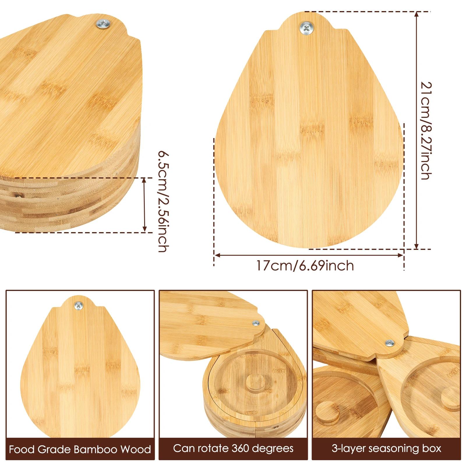 

Bamboo Fruit Sushi Plates Creative Cute 3 Tiers Cocktail Salt Rimmer with Lid & Sponge Salt and Sugar Rimmer for Bar Restaurant 1pc