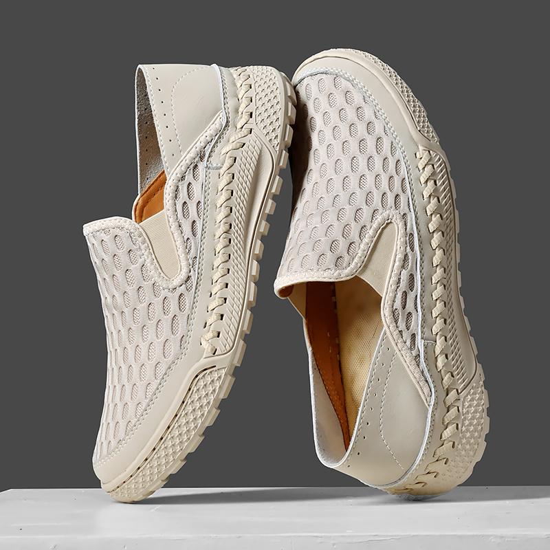 Lightweight Men Casual Shoes Breathable Slip on Male Casual Sneakers Anti-slip Mens Mesh Flats Outdoor Walking Loafers Moccasins