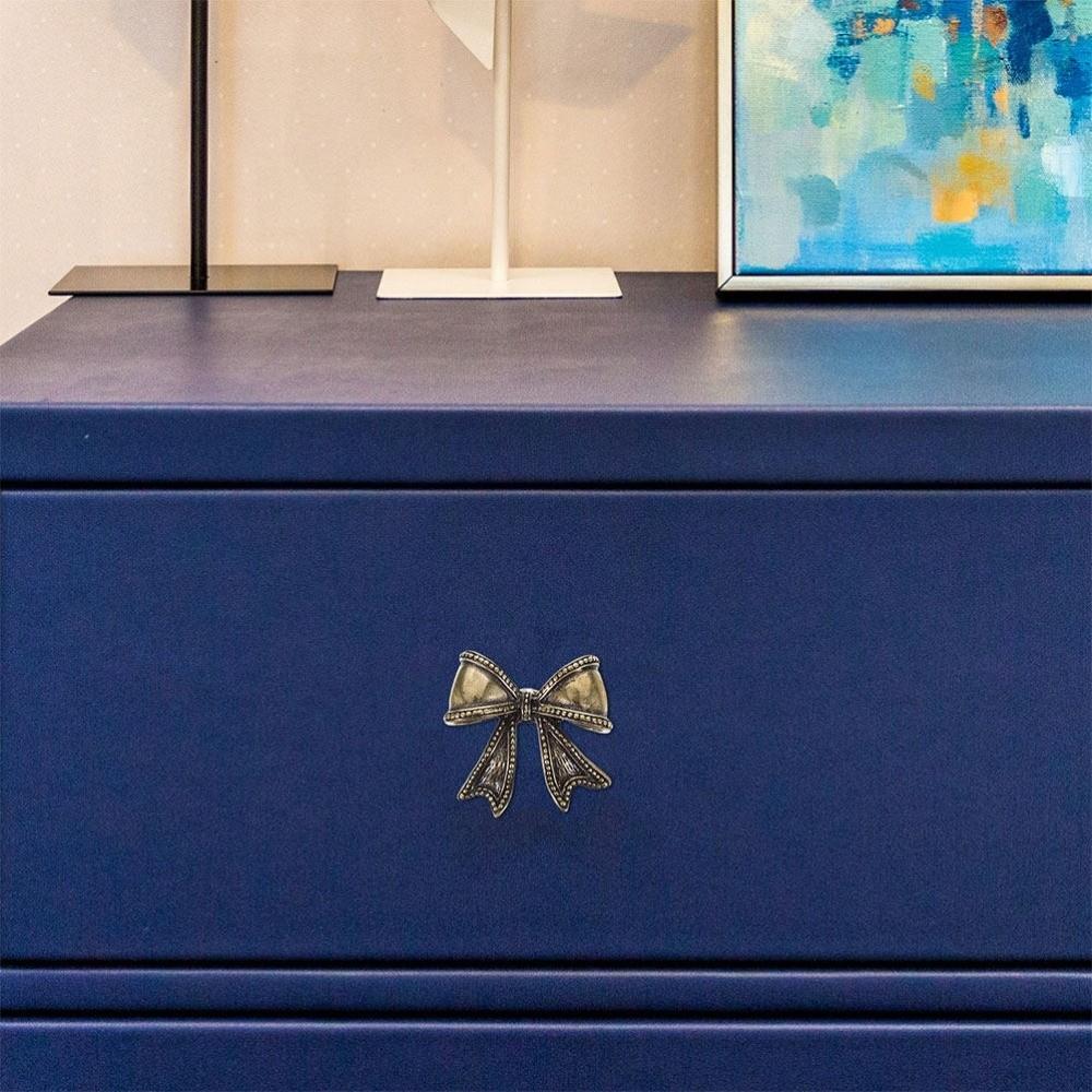 Vintage Cabinet Door Knobs Furniture Hardware Wardrobe Drawer Pulls Bow Tie Brass Handle  Window