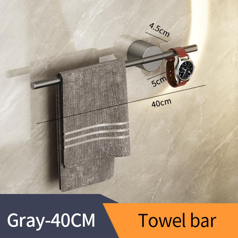 Black Towel Holder Aluminium Alloy Bathroom Towel Hanger Waterproof Towel Bar SS Gold Rack Shelf Accessories 811783