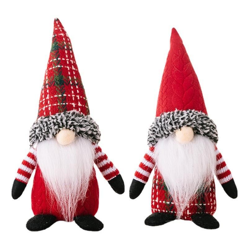 Christmas Enchanting Gnome Decorations With Festive Striped Outfits For Atmosphere Cozy