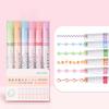Highlighter Pen Set Wave Flower Border Markers for Journaling Multi-Color Smooth Writing Creative Drawing Tool for Scrapbooking & DIY Crafts