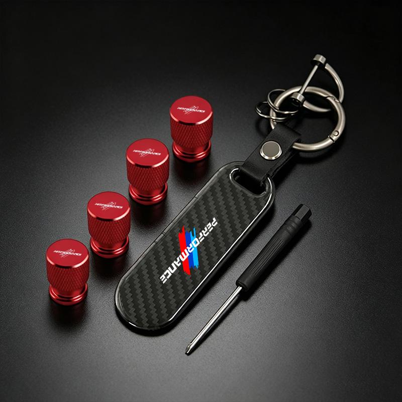 Car Valve Caps Wheel Tires Air Tyre Stem Protective Cover And Car Keychain For BMW M Performance Emblem E46 E36 E34 F10 E90 E60 GX6