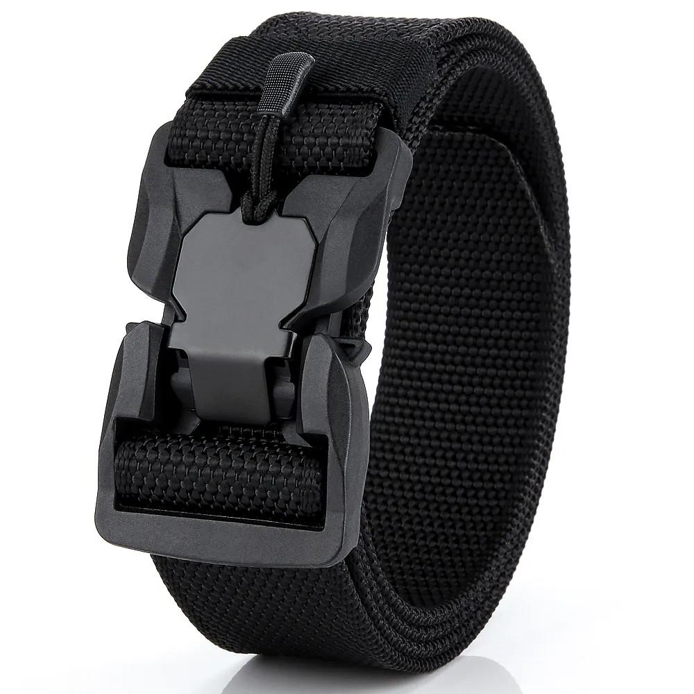 Genuine Tactical Belt Quick Release Magnetic Buckle Belt Soft Real Nylon Sports Accessories men and women belt