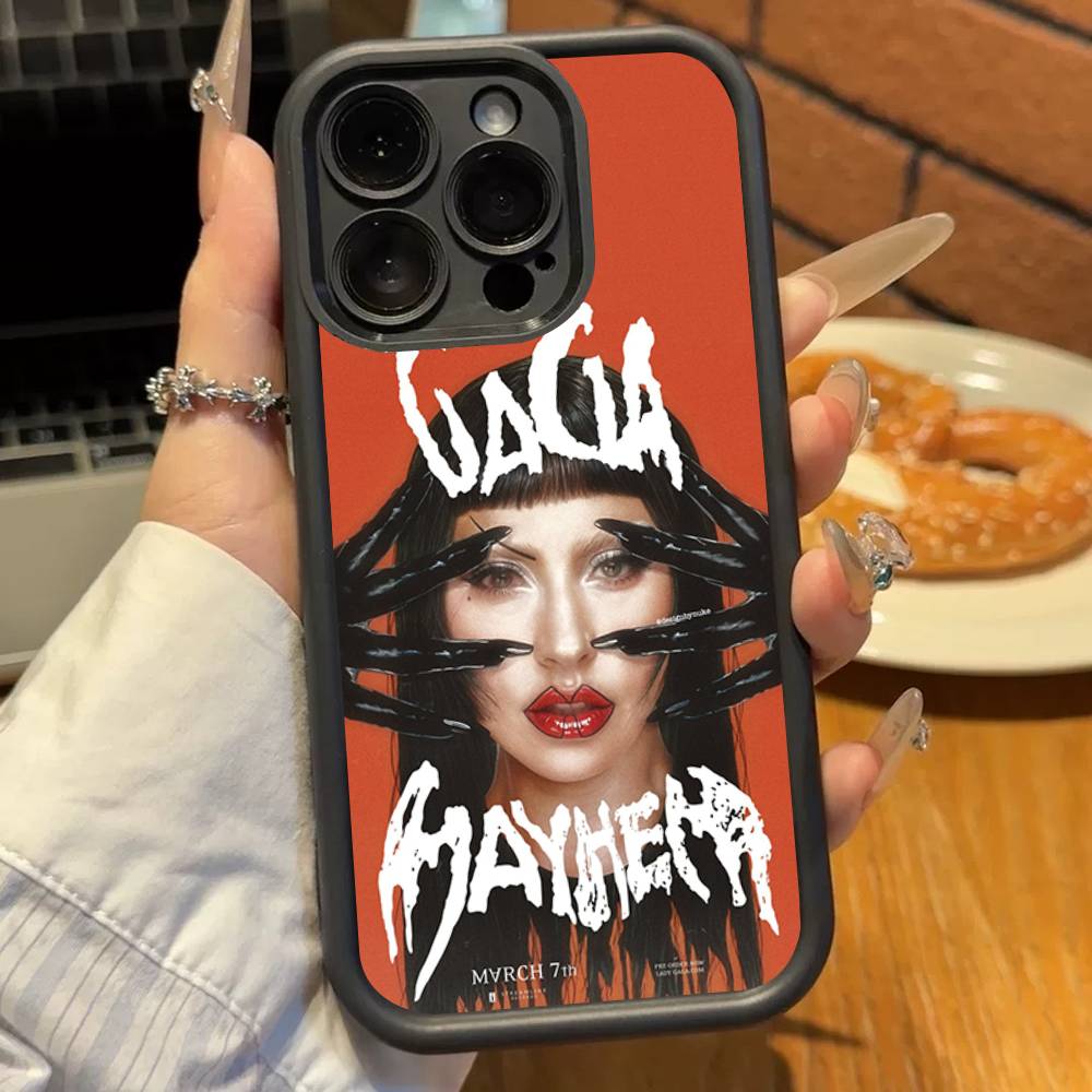 מארז סיליקון לטלפון Singer L-Lady Gaga Mayhem עבור iPhone 17 Air 17 16 15 14 13 12 11 Plus Pro Max כיסוי רך עמיד בפני זעזועים