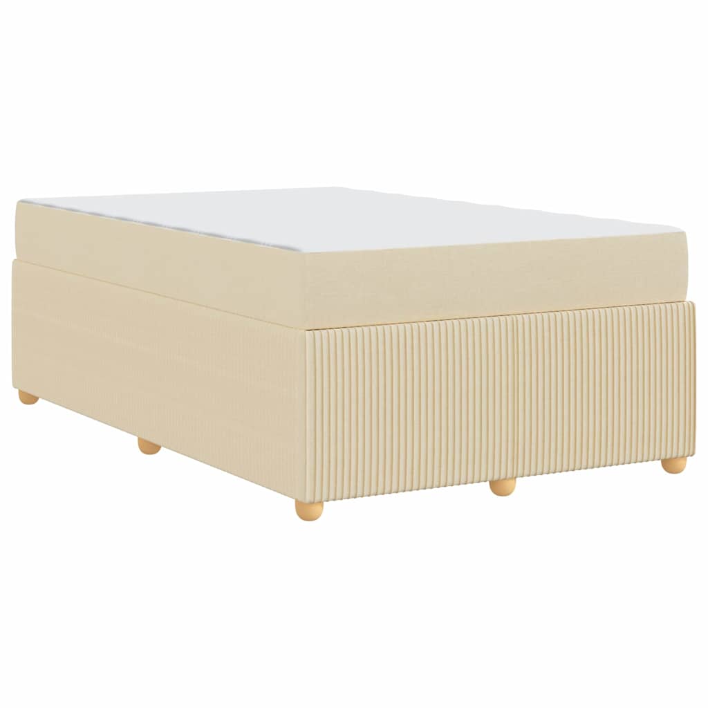 Bed Frame with Mattress Cream 120 X 190 Cm Fabric