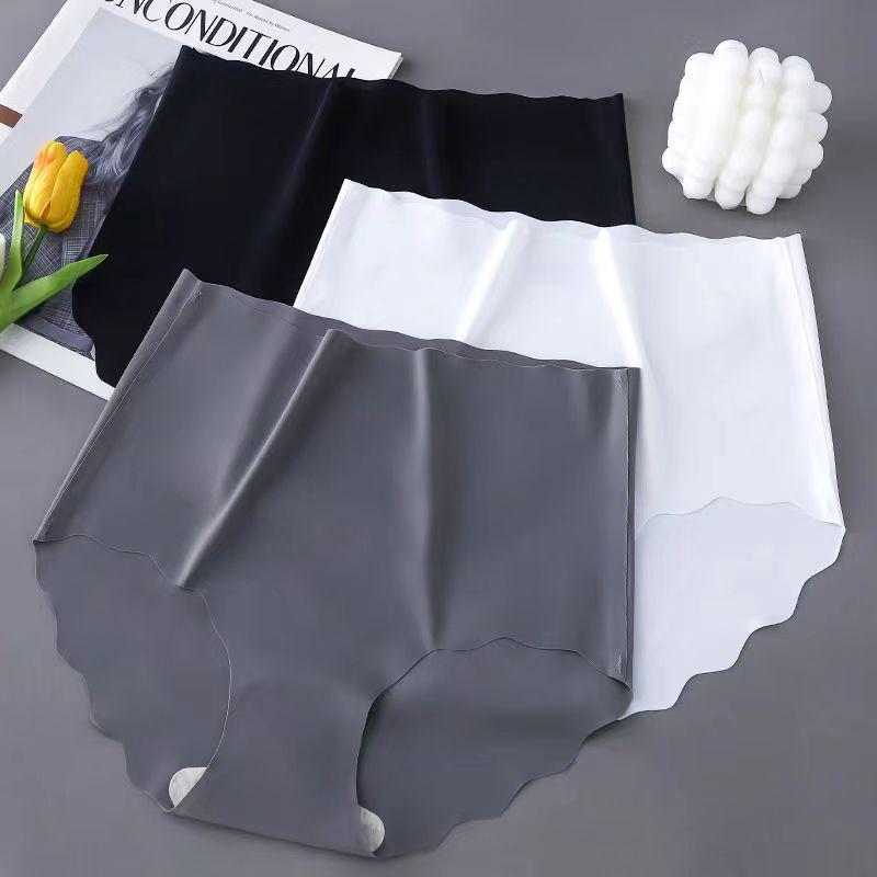 Women's Ice Silk Seamless High-Waisted Shaping Panties - Breathable, Hip-Lifting, Plus Size