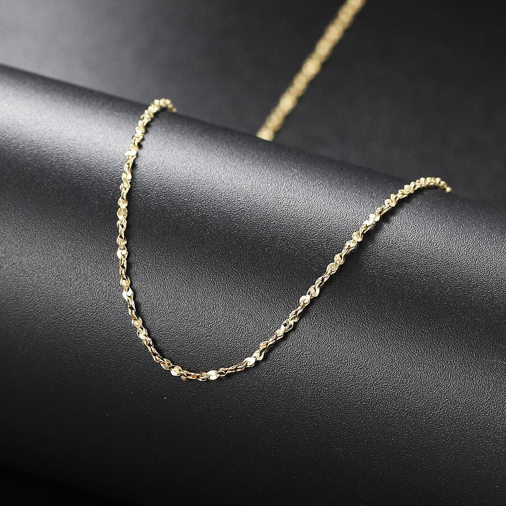 Simple Chain Necklace for Women Gold Water-wave Snake Box Chain Clavicle Choker Jewelry on The Neck C002
