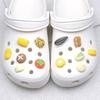 12PCS Fashion Shoe Charms Set Accessories Hole Shoe Buckle Creative Cartoon Food Toys DIY 3D Shoes Decorations