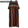 IHUASU Damenmode Sommer Frühling Kurzarm Rundhals Freizeitkleider Anteef Leichtes Oversize-Kleid